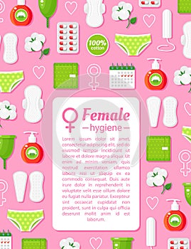 Female hygiene banner template flat vector illustration