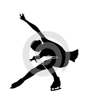 Female ice skating silhouette