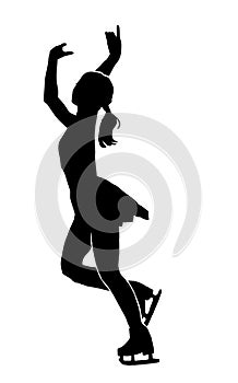 Female ice skating silhouette