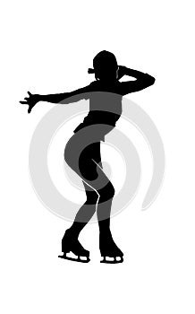 Female ice skating silhouette