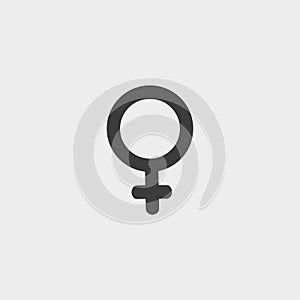 Female icon in a flat design in black color. Vector illustration eps10