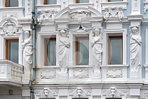 Female images in the decoration of the building
