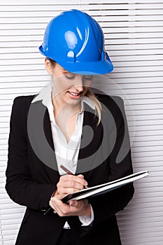 Female Inspector Checking Notes