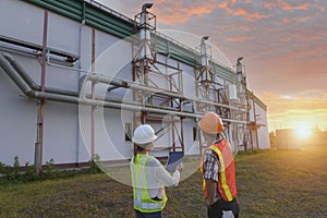Engineers working in the power plant area
