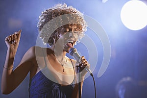 Female Jazz Singer On Stage photo