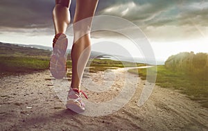 Female Jogger on coastal path