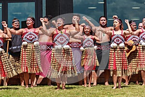Female kapa haka dancers, New Zealand