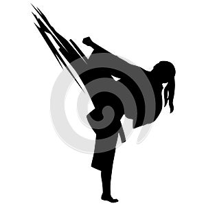 Female Karate Martial Artist EPS vector file