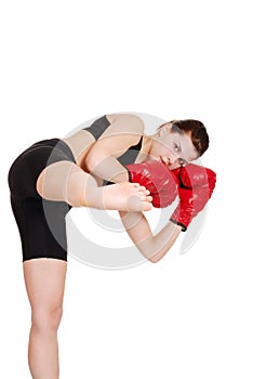 Female kick boxer
