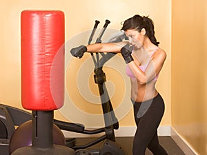 Female kickboxing exercise