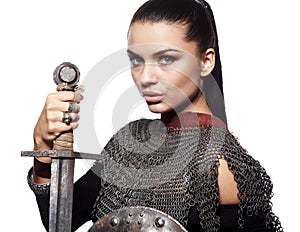 Female knight in armour
