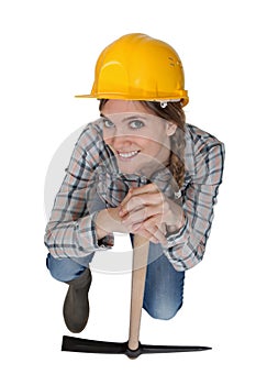 Female laborer posing