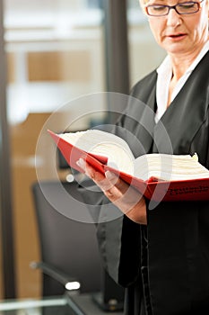 Female lawyer with German civil code