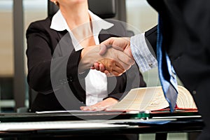 Female Lawyer or notary in her office photo