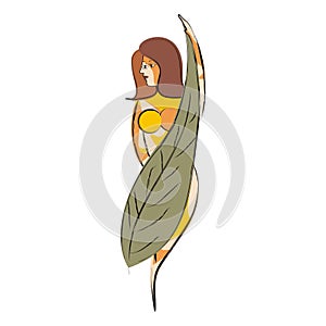 Female with Leaf Covering - Picasso Style