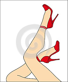 Female legs in high heels vector image