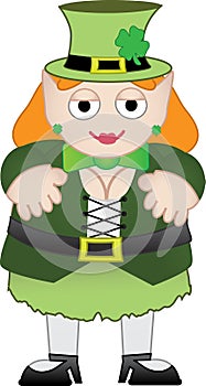 Female leprechaun smiling