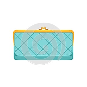 Female light blue purse, money and finance concept vector Illustration on a white background