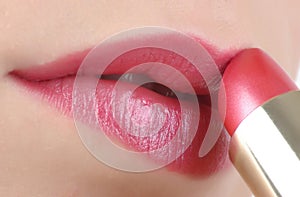 Female lips with lipstick