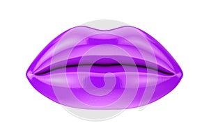 Female Lips with Purple Lipstick in Kiss Gesture. 3d Rendering