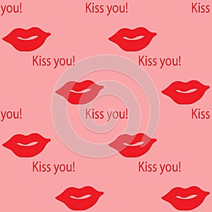Female lips seamless pattern