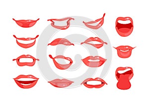 Female lips set vector