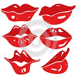 female lips set - vector