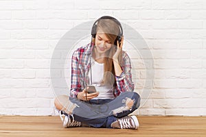 Female listening to music