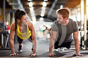 Female and male compete in endurance