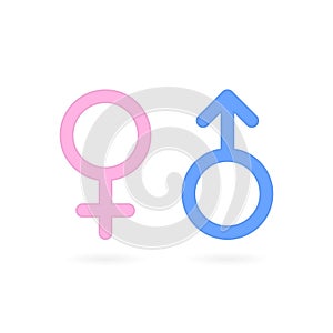 Female and male gender icons