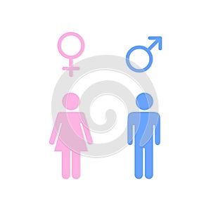 female and male gender symbol icons