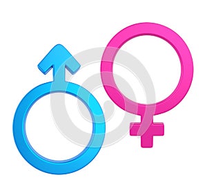 Female Male Gender Symbol Isolated