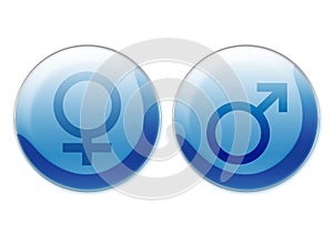 Female and male symbols photo