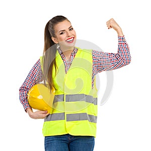 Female Manual Worker Rising Fist