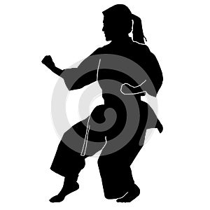 Female martial art silhouette