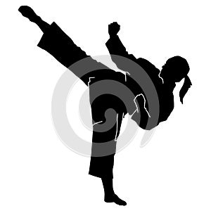 Female martial art silhouette
