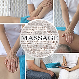 Female Massage Therapist Collage Word Cloud photo