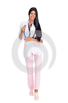 Female medical doctor in full length