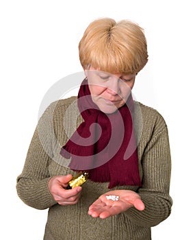 Female with medicaments photo