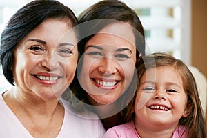 Female Members Of Multi Generation Family At Home