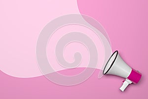 Female messages and marketing communication concept with megaphone