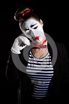 Female mime artist