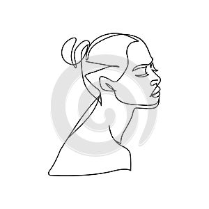 Female Minimal Line Drawing Sensual Abstract Face Fine Wall Art Print
