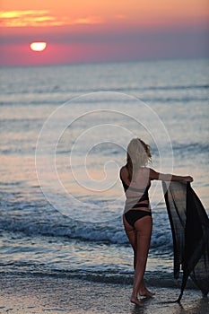 Female model on the beach