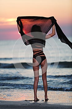 Female model on the beach