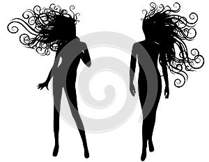 Female Model Silhouette Vectors