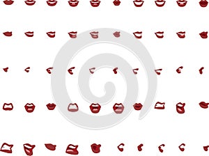 50 female mouth positions in Vector format-red lips photo
