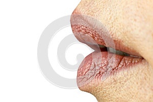 Female mouth, slightly parted lips sexually.