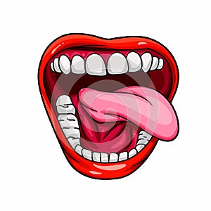 Female mouth with tongue, sticker