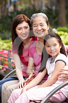 Female Multi Genenration Chinese Family Group